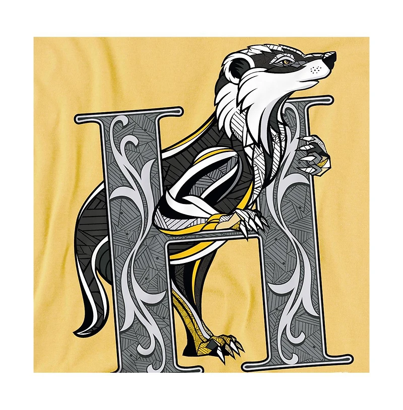 Harry Potter Men's Mosaic Hufflepuff With Badger T Shirt