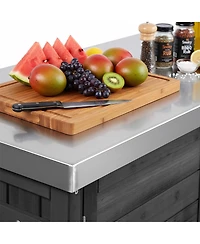 Streamdale Furniture 78.3" Outdoor Kitchen Island with Foldable Grill Table.