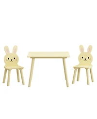 Streamdale Furniture Kids Table and Chair Set with 2 Bunny Chairs