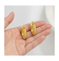 Exquisite Extra Mini Huggee 14K Gold-Plated Bead Hoop Earrings