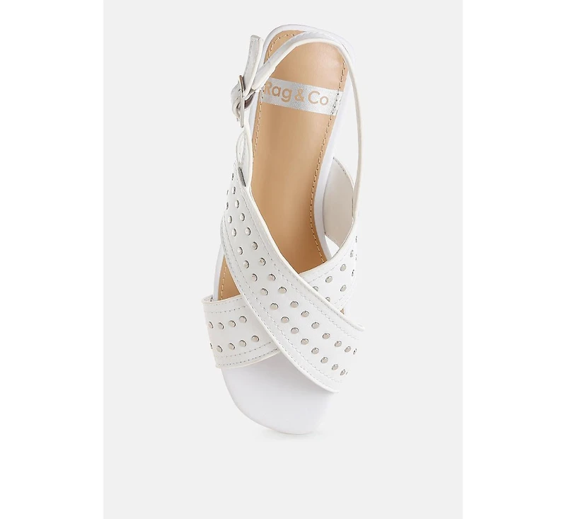Calluna Stud Embellished Buckled Flats