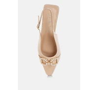 Salova Pearl-Studded Horsebit Flats