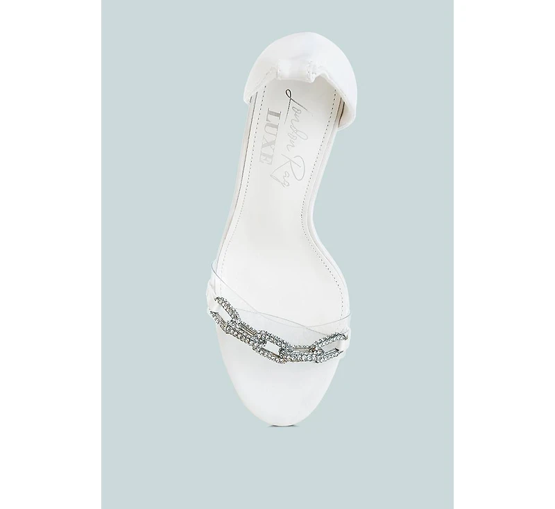 Rabenda Rhinestones Chain Stiletto Sandals