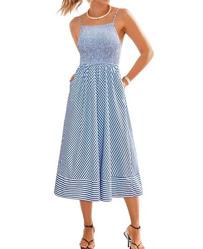 Cupshe Women's Woodland Striped Midi Beach Dress