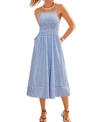 Cupshe Women's Woodland Striped Midi Beach Dress