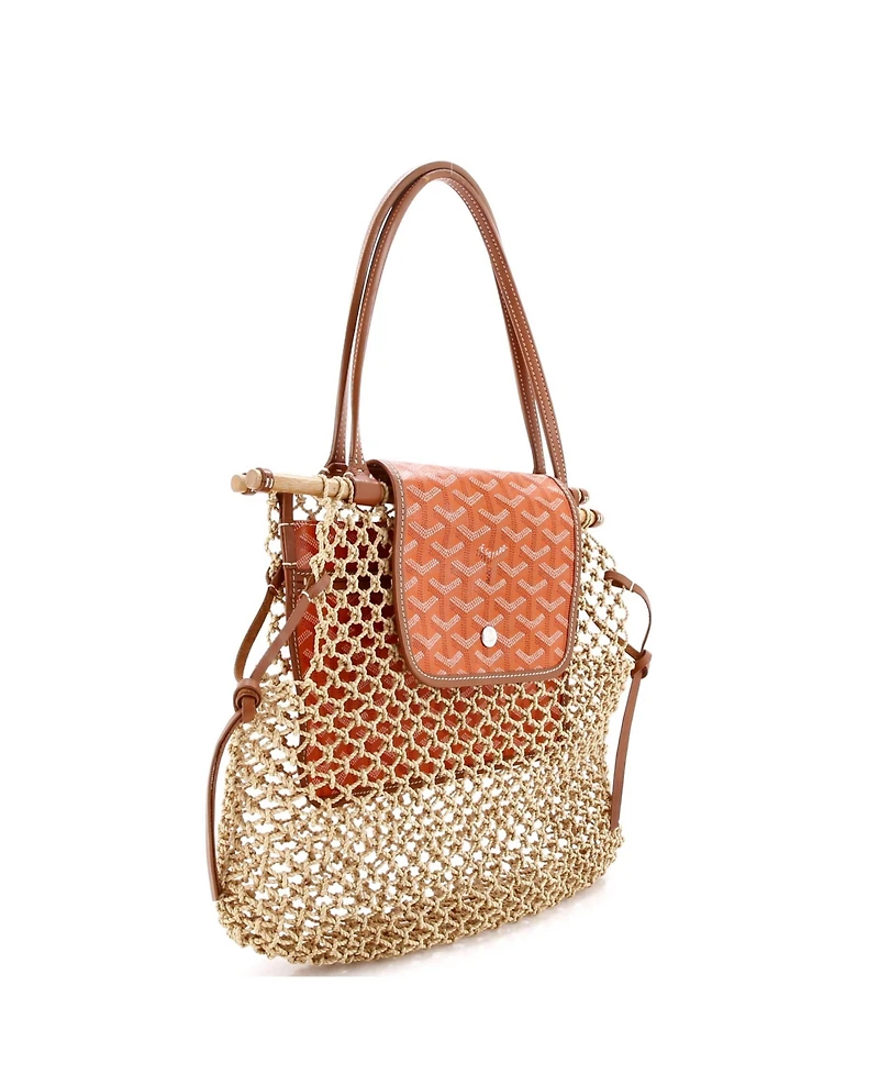 Pre-Owned Goyard Aligre Bag Raffia Net with Coated Canvas