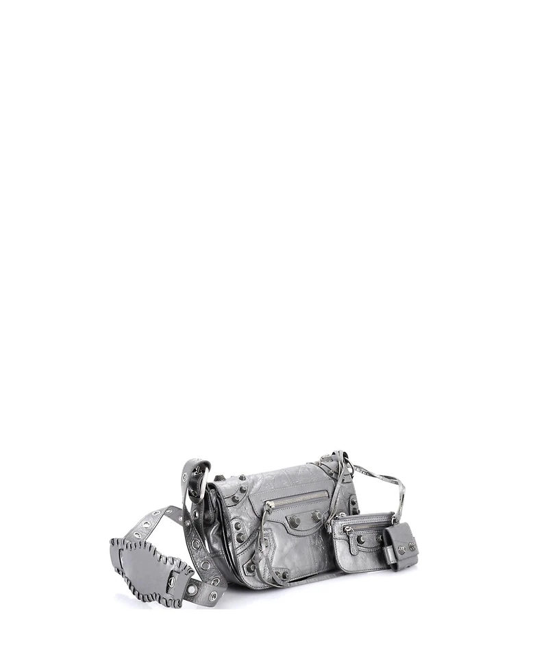 Pre-Owned Balenciaga Xs Le Cagole Giant Studs Full Flap Bag Leather