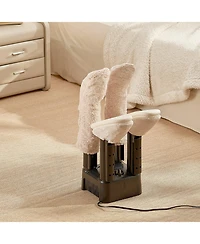 Ecooso 4-Tube Shoe Dryer, Portable Boot Dryer with Timer, Heat Blower, Abs+Pp, Detachable Design for Boots, Shoes & Socks