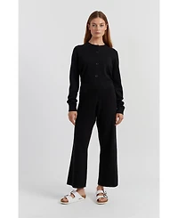 Chinti & Parker Women's Wool-Cashmere Cropped Wide-Leg Pants