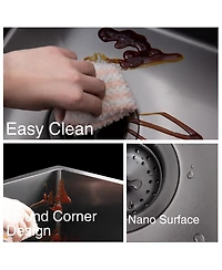 flynama huluwat 32x19x10inch Gunmetal Black Undermount Workstation Kitchen Sink Stainless Steel 18 Gauge