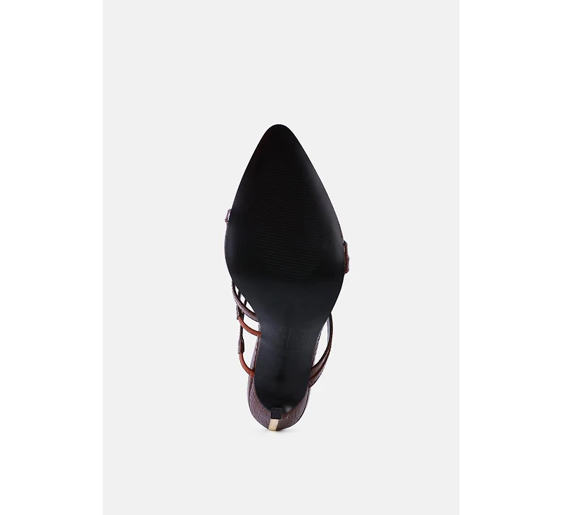New Affair Croc Strappy High Heel Sandals