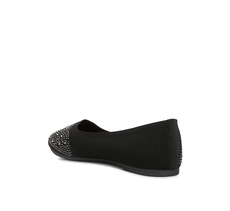Splash rhinestones embellished ballet flats