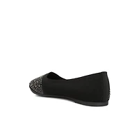 Splash rhinestones embellished ballet flats