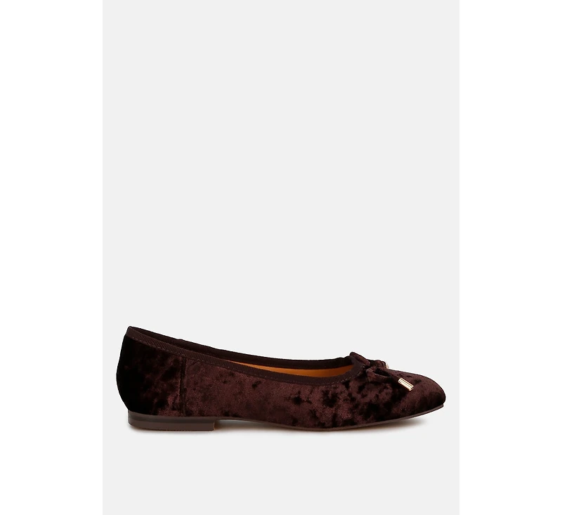 Buckrose Velvet Bow Ballerinas
