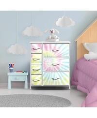 Sorbus Dresser with 7 Drawers - Storage Chest Organizer Steel Frame, Wood Top, Handles, Fabric Bins