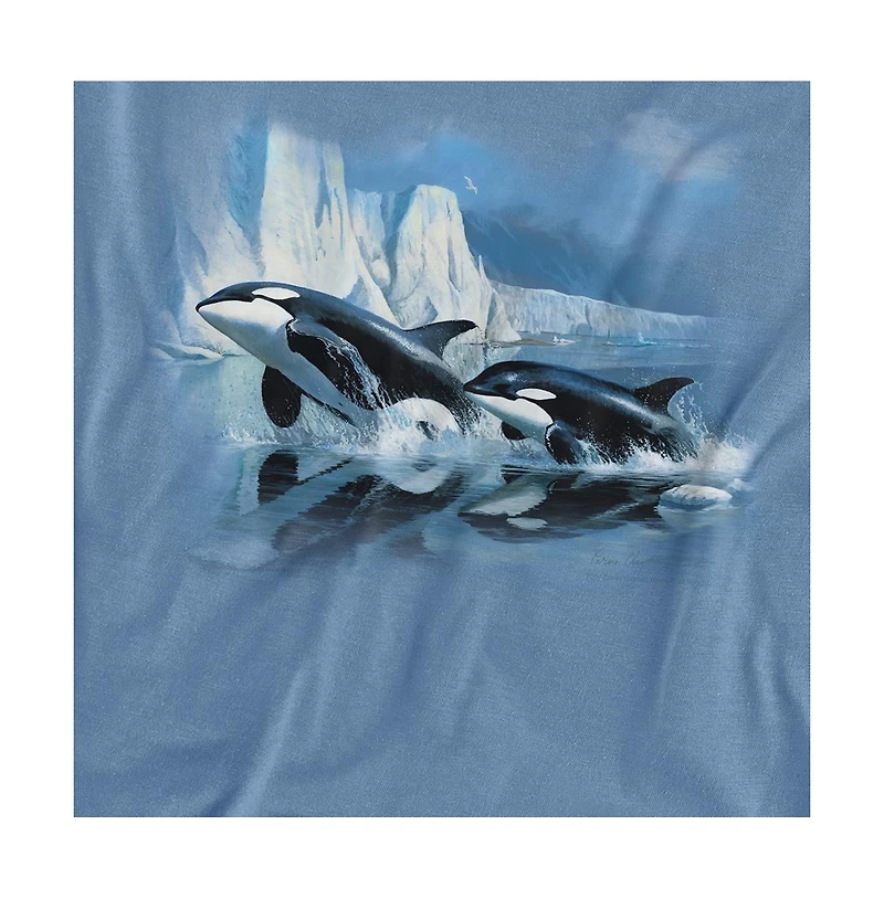 Wild Wings Men's Wildlife Glaciers Edge Orcas T Shirt