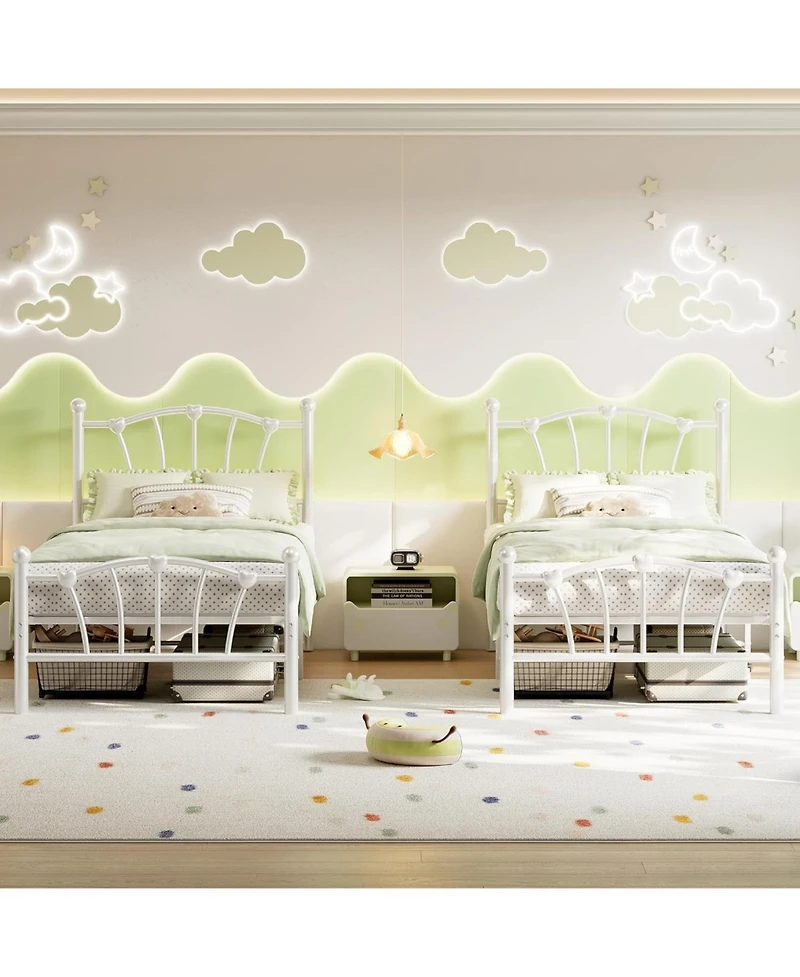 gaomon Twin Metal Bed Frame, Frames for Girls