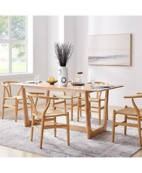 Danya B Elara Matte White and Navy Tabletop Vase