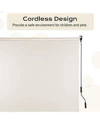 Aoodor 5% Openness Cordless Solar Fabric Roller Shade, Sun Shade for Outdoor Gazebo or Pergola, 95% Uv Protection Blinds Porch Backyard