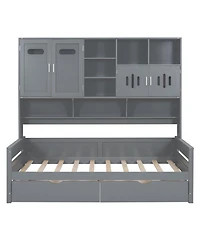 Streamdale Furniture Twin Daybed with Drawers, Cabinet, & Shelf