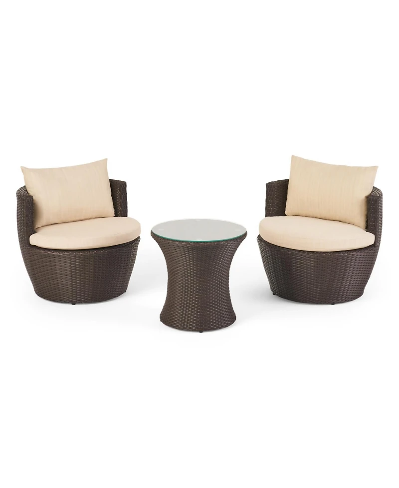 Streamdale Furniture Streamdale Cozy Outdoor Wicker Chat Set with Comfortable Cushions