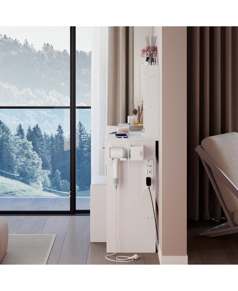 Streamdale Furniture Led Mirror Vanity Set