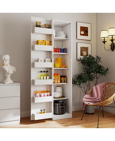 Streamdale Furniture Streamdale White Kitchen Pantry Cabinet with Doors & Shelves