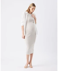 Ripe Maternity Noa Rib Knit Nursing Dress Natural / Taupe