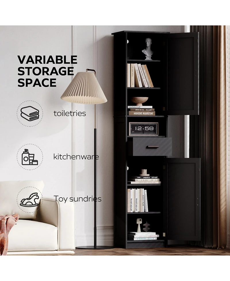 Streamdale Furniture Streamdale 69" Tall Bathroom Storage Cabinet with Barn Doors & Drawer