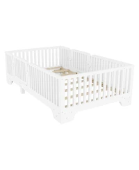 Streamdale Furniture Twin Montessori Floor Bed with Fence and Door