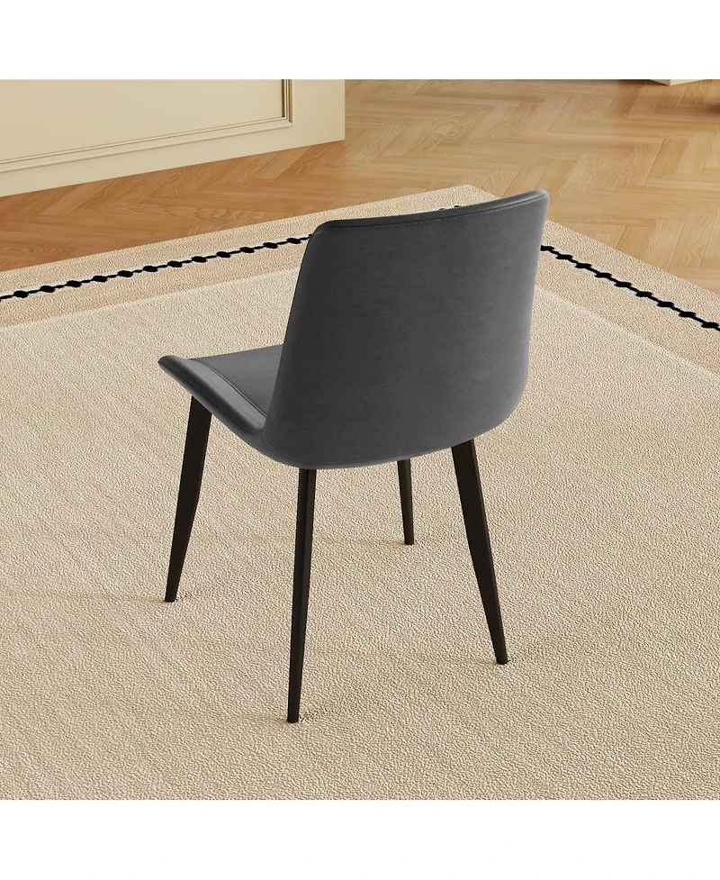Streamdale Furniture Streamdale Dining Chairs Set of 4, Modern Pu Leather Metal Dining Chairs - Gray