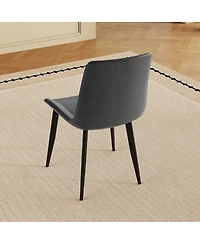 Streamdale Furniture Streamdale Dining Chairs Set of 4, Modern Pu Leather Metal Dining Chairs - Gray