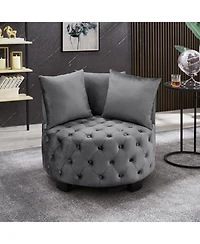 Streamdale Furniture Contemporary Upholstered Tufted Leisure Chair Accent Chair Dark