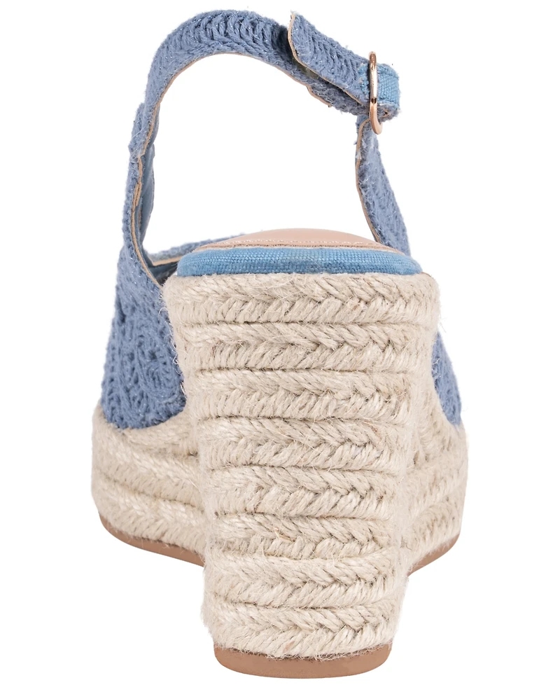 Gc Shoes Women's Bowery Crochet Espadrille Wedge Sandals