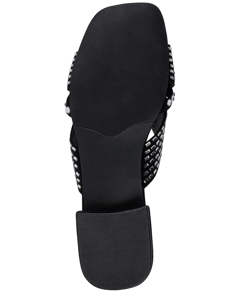 Gc Shoes Women's Elara Rhinestone Crisscross Flat Sandals