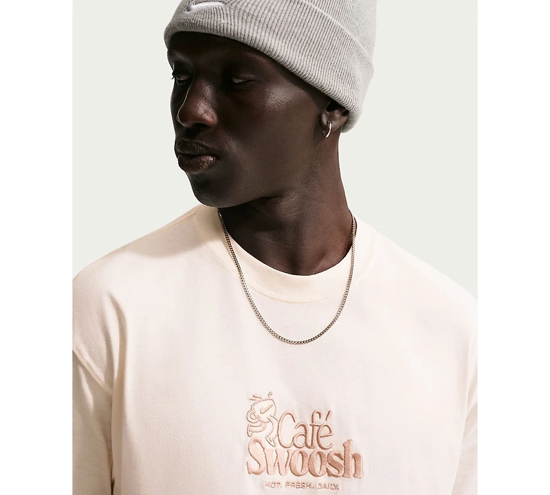 Nike Men's Cafe Swoosh Print Crewneck T-Shirt