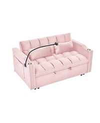 Streamdale Furniture 55" Versatile Foldable Sofa Bed with Usb Port, Ashtray, and Phone Stand
