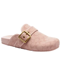 Coach Women's Signature Jacquard Round Toe Archival Buckle Clogs