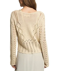 Lucky Brand Women's Pointelle Cropped Cardigan