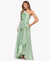 Xscape Women's Metallic Draped One-Shoulder Gown