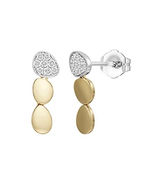 Macy's Diamond (1/4 ct. t.w.) Earrings in Sterling Silver and 14k Gold Over Sterling Silver