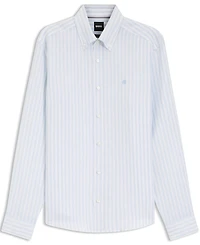 Boss by Hugo Men's Regular-Fit Striped Linen Dress Shirt