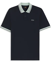 Boss by Hugo Men's Cotton-Jersey Stripe Trim Polo Shirt
