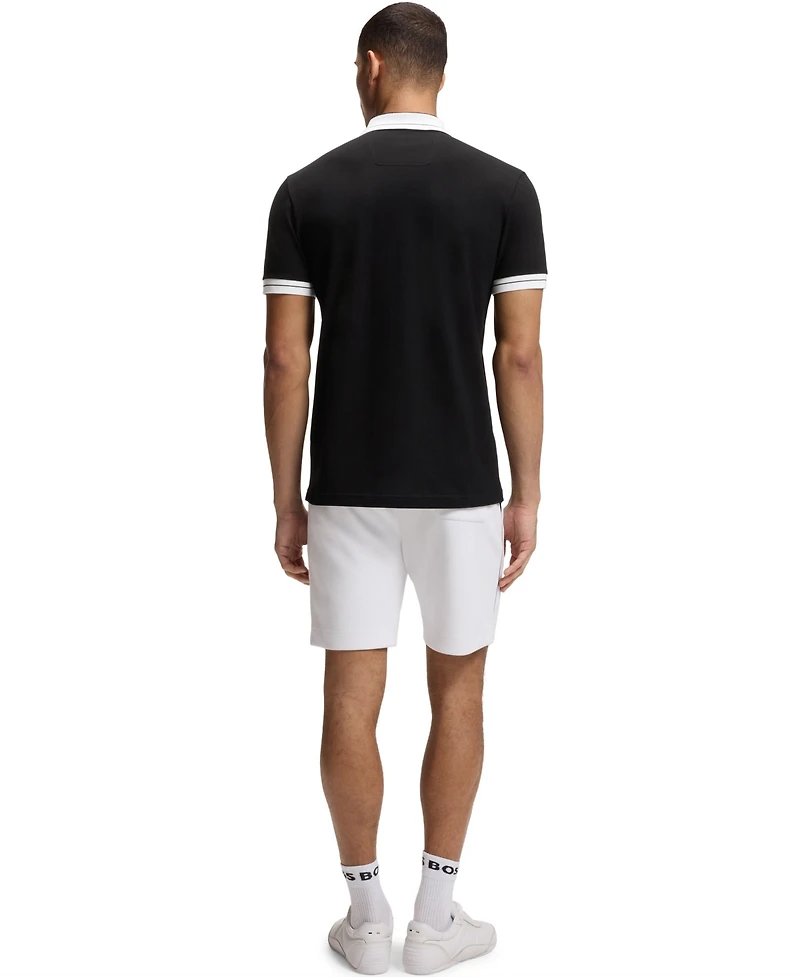 Boss by Hugo Men's Stretch-Cotton Stripe Trims Polo Shirt