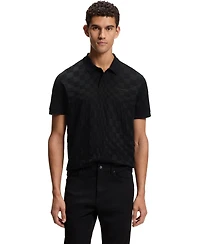 Boss x Porsche Men's Jacquard-Patterned Botton Polo Shirt