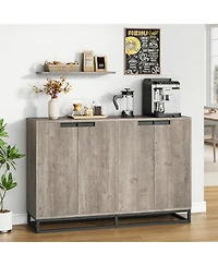 gaomon 55" Buffet Sideboard Storage Cabinet, Modern Entryway Console with Adjustable Shelves, Grey