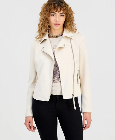 Guess Women's New Monica Faux-Suede Moto Jacket