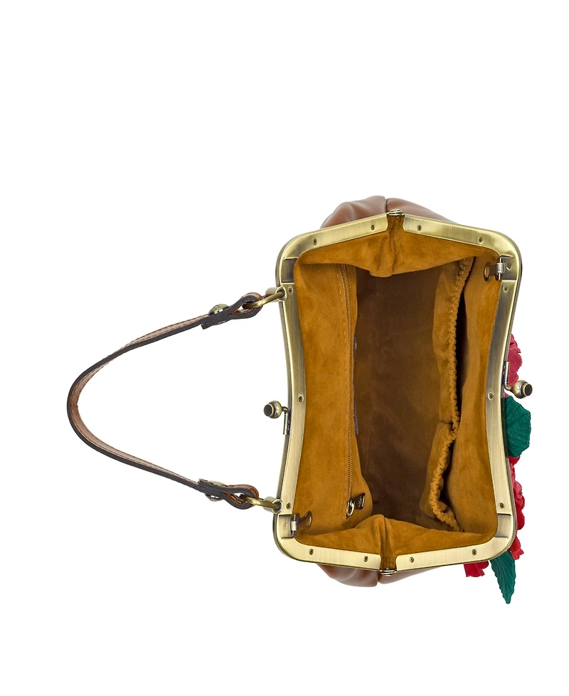 Patricia Nash Hydrangea Embellishment Small Laureana Frame Satchel Bag