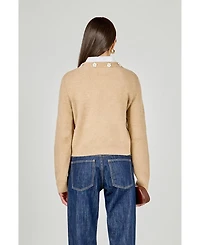 endless rose Women's Floral Button Knit Cardigan