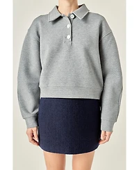 English Factory Women's Polo Scuba Top